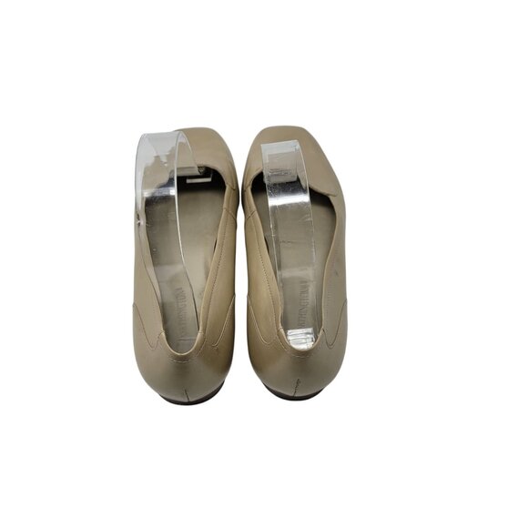 Vtg Worthington Linda Leather Loafers Sz 6.5 Brushed Gold‎ Comfy Slip On Brazil - Picture 9 of 14